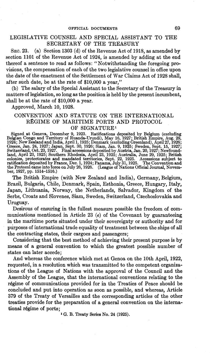 Convention and Statute on the International Régime of Maritime Ports Image